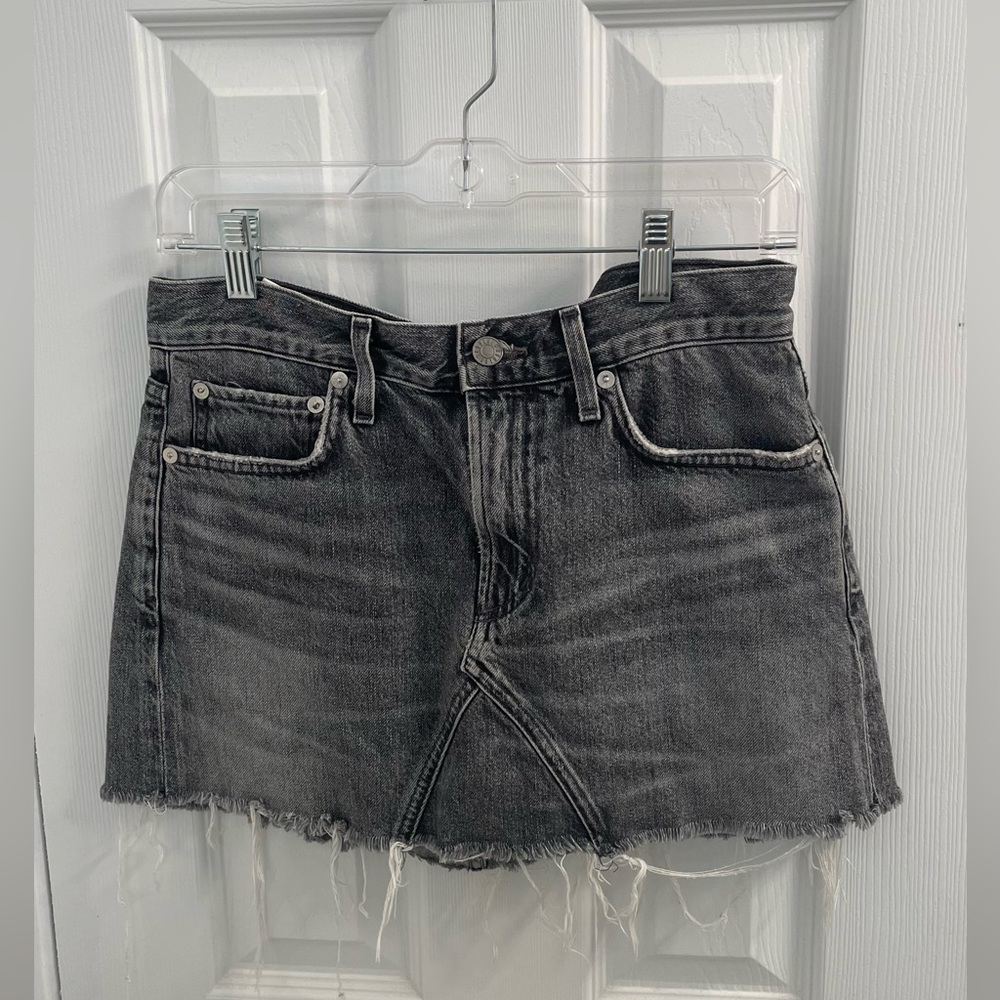 AGOLDE Black Denim Mini Skirt